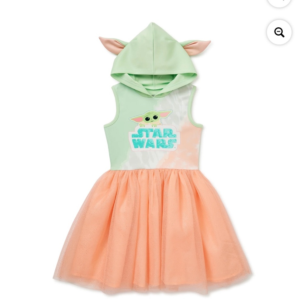 Star Wars The Child Baby Yoda Hooded Cosplay Tutu Dress Girls Size 10/12